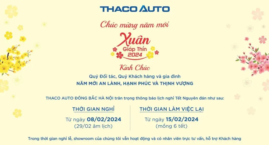 THÔNG BÁO LỊCH TRỰC TẾT GIÁP THÌN 2024