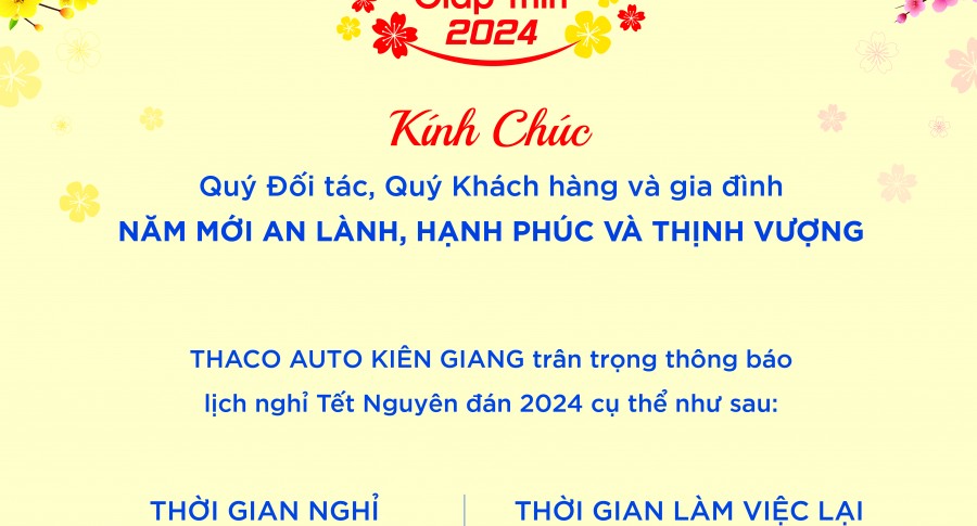 THÔNG BÁO LỊCH TRỰC TẾT NGUYÊN ĐÁN GIÁP THÌN 2024