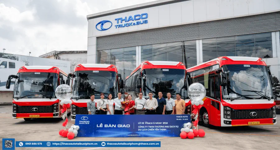 Bàn giao lô 04 xe THACO Cruizer TB95S29A Công Ty TNHH Thương Mại Dịch Vụ Du Lịch Chiến Yến Thịnh