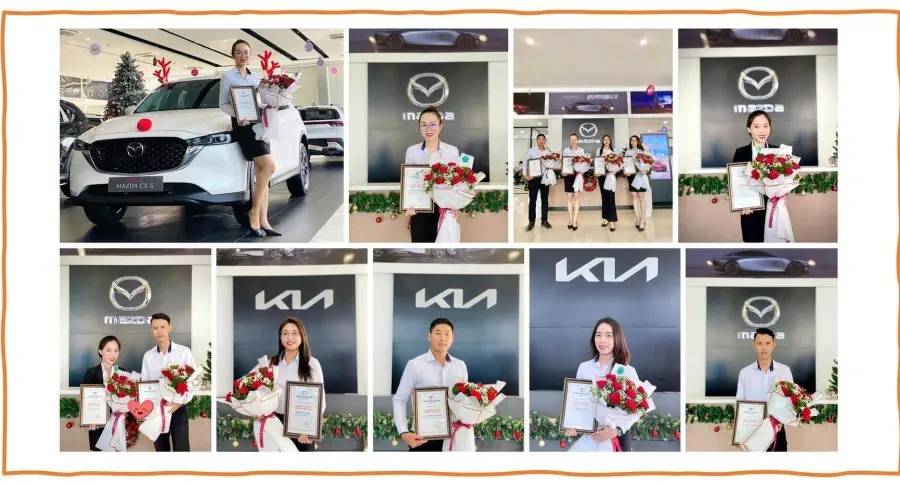 THACO AUTO An Giang chúc mừng các cá nhân đạt thành tích xuất sắc Tháng 12