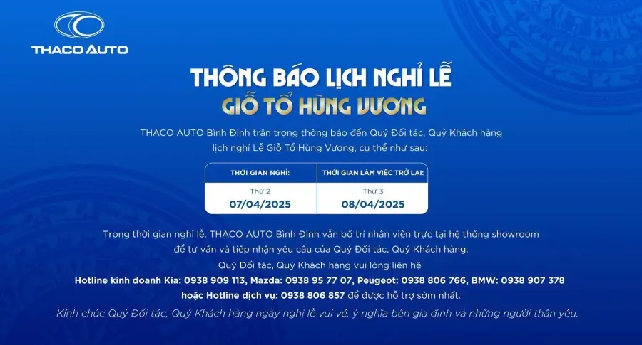 Thông báo lịch nghỉ lễ Giỗ Tổ Hùng Vương