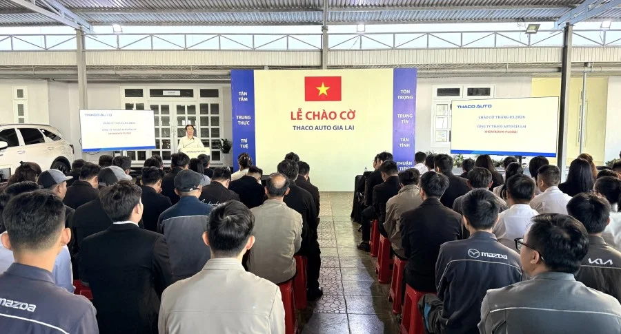 Hoạt động chào cờ tháng 3 tại THACO AUTO Gia Lai