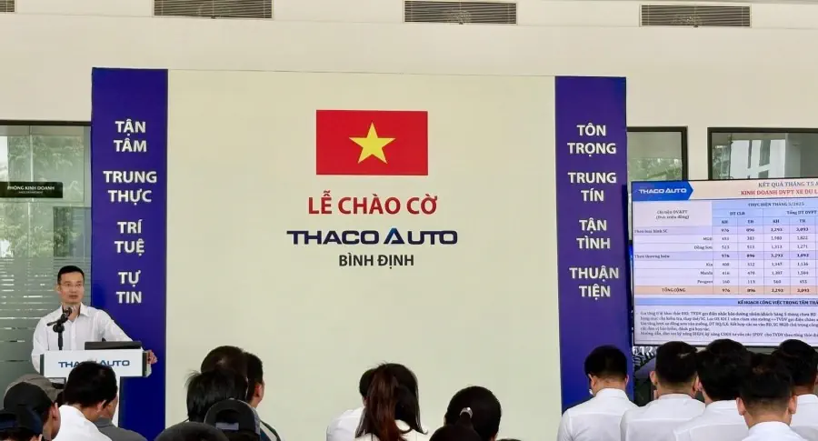 THACO AUTO Bình Định tổ chức Lễ chào cờ tháng 6 – Đồng lòng hướng tới mục tiêu mới