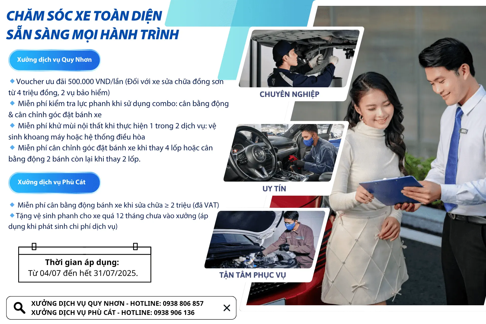 Chăm sóc xe toàn diện – sẵn sàng mọi hành trình cùng THACO AUTO Bình Định