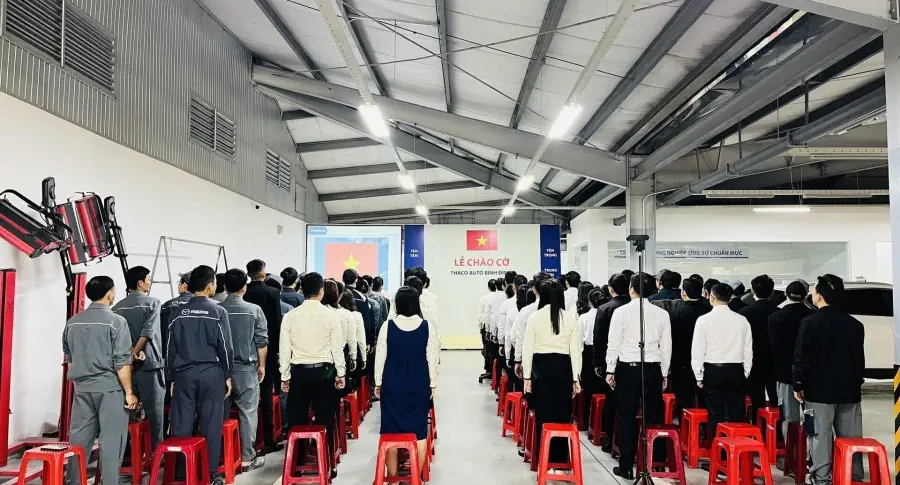 Chào cờ tháng 3/2024: THACO AUTO Bình Định triển khai kế hoạch hoạt động trong tháng 3 chú trọng phát triển Kinh doanh