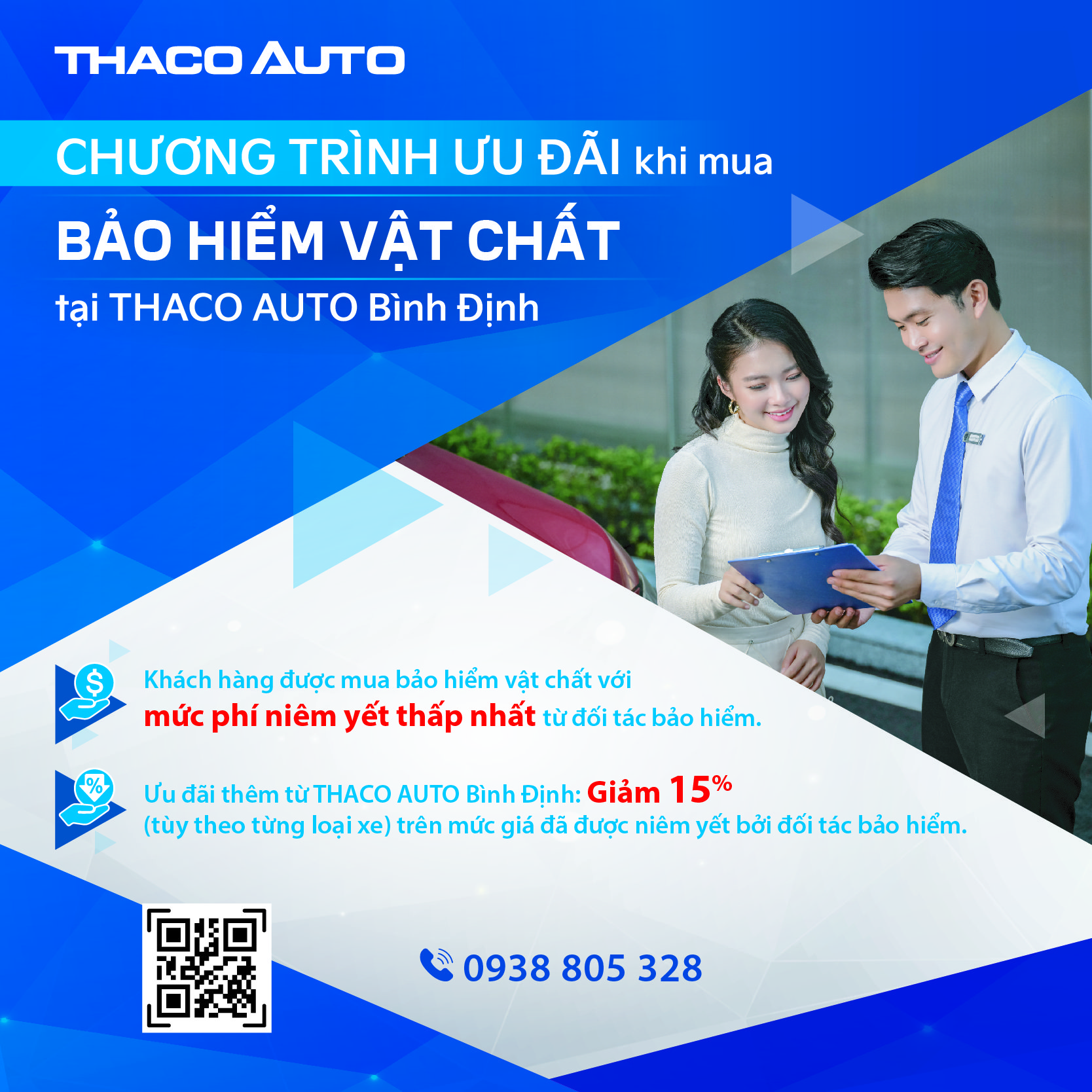 “An tâm tuyệt đối” khi mua bảo hiểm vật chất xe ô tô  tại THACO AUTO Bình Định