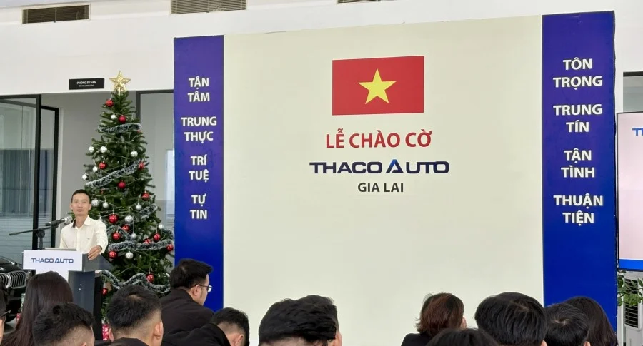 Chào cờ tháng 12 – khép lại năm 2025 đầy nỗ lực | THACO AUTO Gia Lai