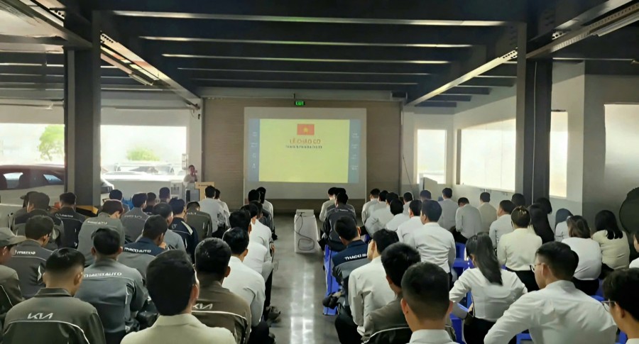 Chào cờ đầu tháng nét đẹp văn hóa tại THACO AUTO Bình Phước