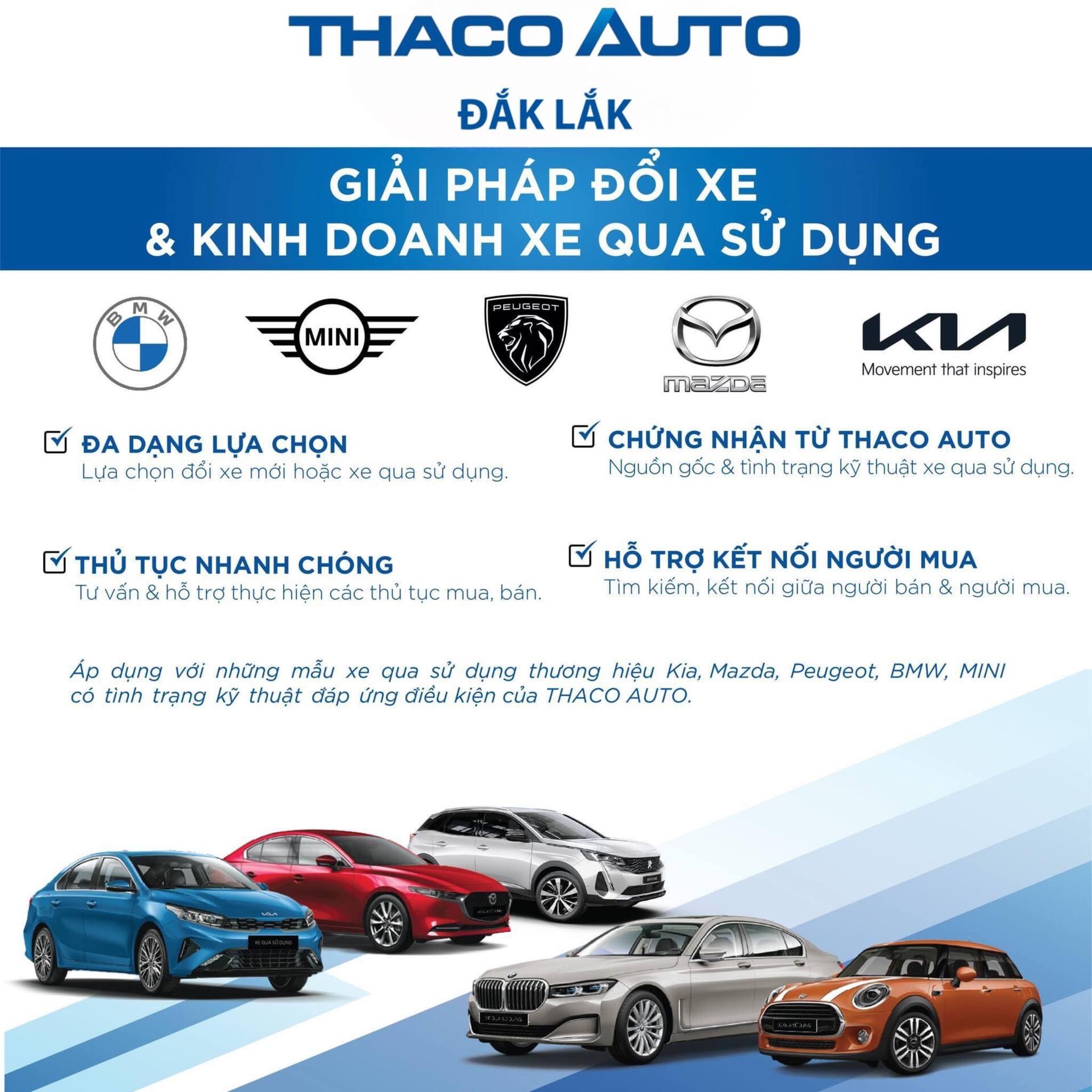 THACO AUTO ĐẮK LẮK - GIẢI PHÁP ĐỔI XE & KINH DOANH XE QUA SỬ DỤNG
