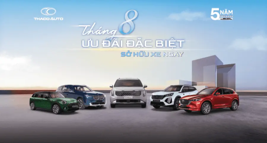 THACO AUTO Đắk Lắk ưu đãi đặc biệt cho nhiều dòng xe du lịch