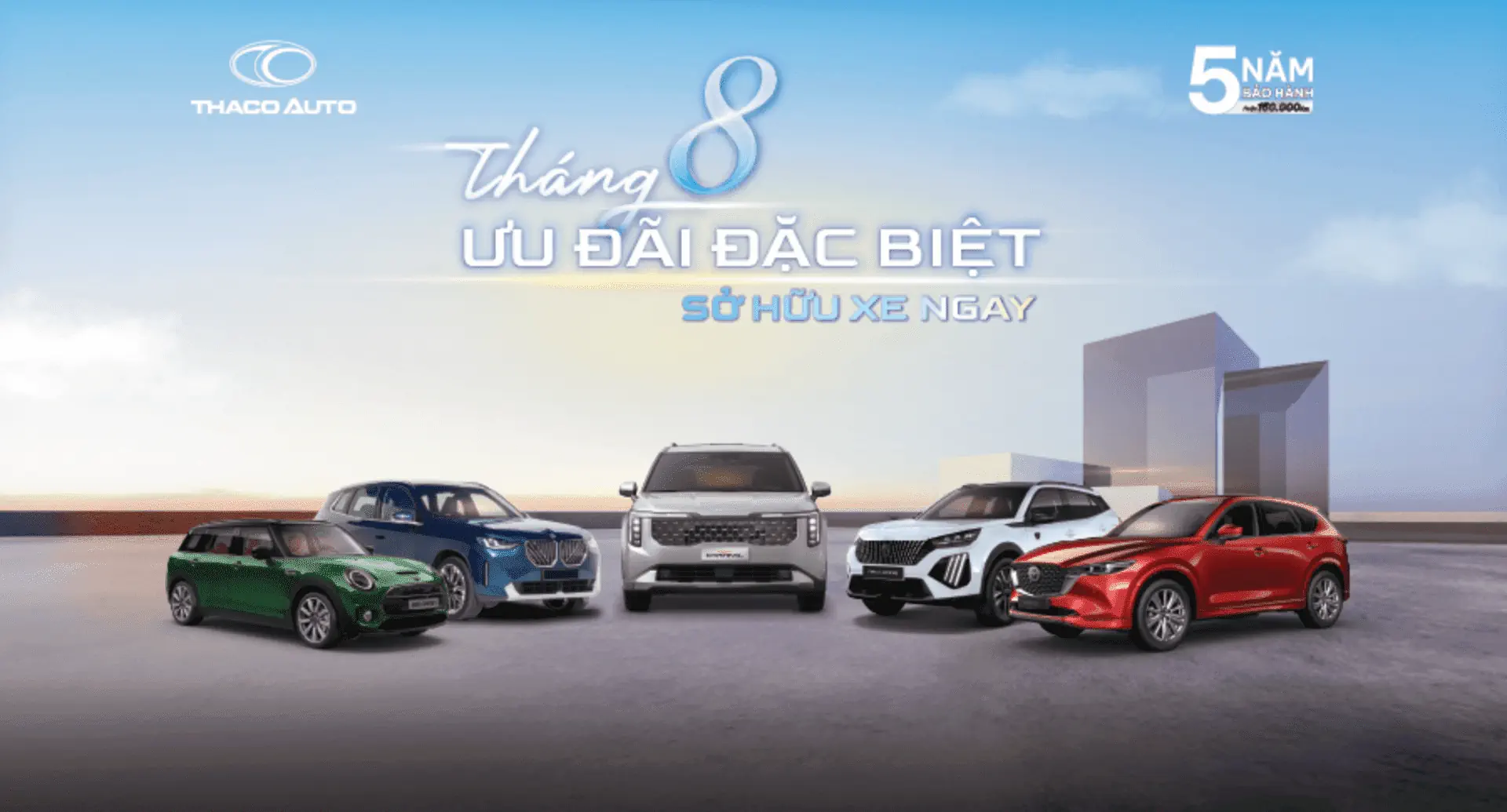 THACO AUTO Đắk Lắk ưu đãi đặc biệt cho nhiều dòng xe du lịch