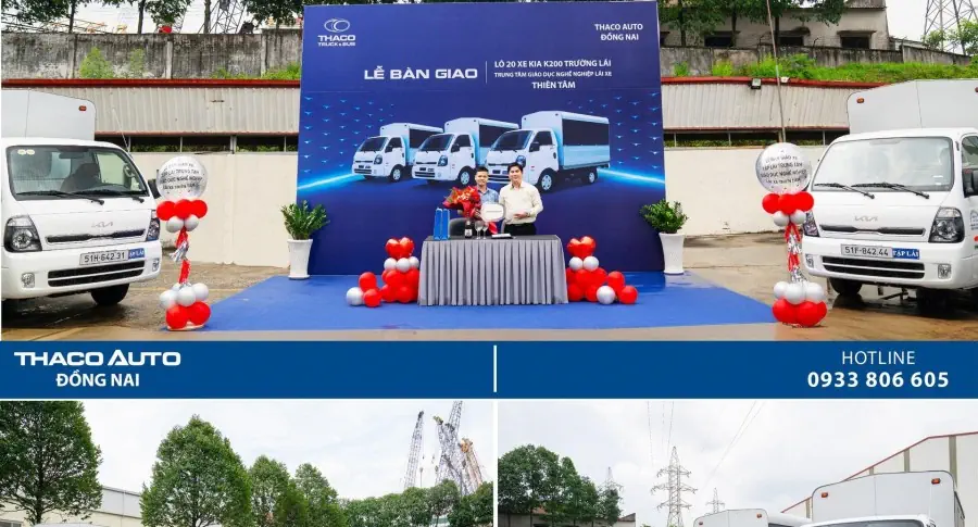THACO AUTO ĐỒNG NAI TỔ CHỨC BÀN GIAO 20 XE KIA FRONTIER K200 CHO TRUNG TÂM GIÁO DỤC NGHỀ NGHIỆP LÁI XE THIÊN TÂM
