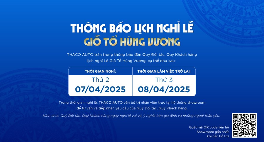 Thông báo lịch nghỉ Lễ Giỗ Tổ Hùng Vương