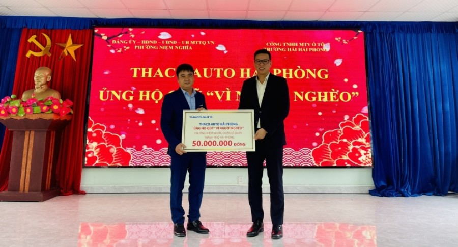 THACO AUTO HẢI PHÒNG sẻ chia với người có hoàn cảnh khó khăn tại địa phương nhân dịp Tết Nguyên đán 2024