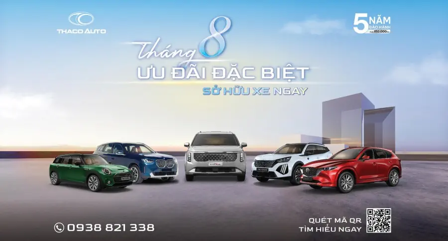 THACO AUTO ƯU ĐÃI ĐẶC BIỆT CHO NHIỀU DÒNG XE DU LỊCH