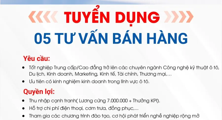 THACO AUTO HUẾ TUYỂN DỤNG