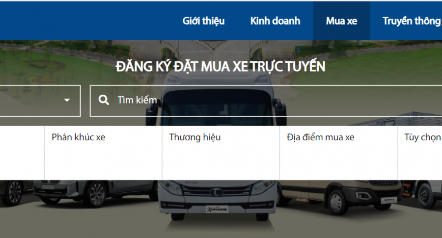 TRẢI NGHIỆM TÍNH NĂNG ĐẶT MUA XE TRỰC TUYẾN TRÊN WEBSITE THACO AUTO HƯNG YÊN