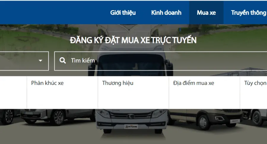TRẢI NGHIỆM TÍNH NĂNG ĐẶT MUA XE TRỰC TUYẾN TRÊN WEBSITE THACO AUTO HƯNG YÊN
