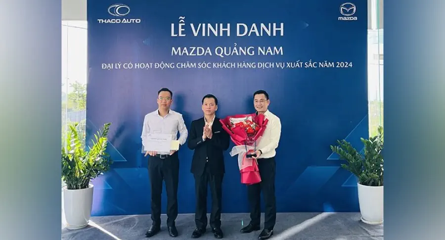 MAZDA QUẢNG NAM VINH DỰ NHẬN GIẢI NHẤT VỀ CHĂM SÓC KHÁCH HÀNG DỊCH VỤ XUẤT SẮC NĂM 2024