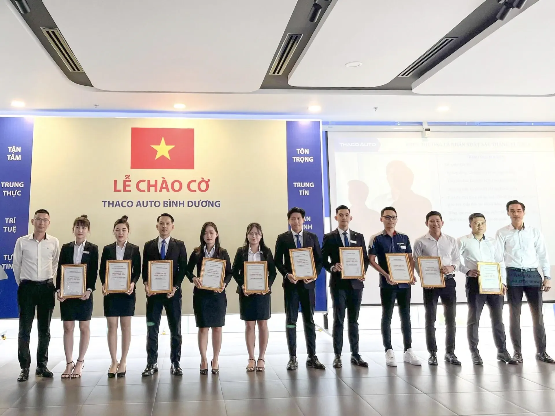 CHÀO CỜ THÁNG CUỐI CÙNG NĂM 2024: THACO AUTO BÌNH DƯƠNG TẬP TRUNG ĐẨY MẠNH HOẠT ĐỘNG CHĂM SÓC KHÁCH HÀNG