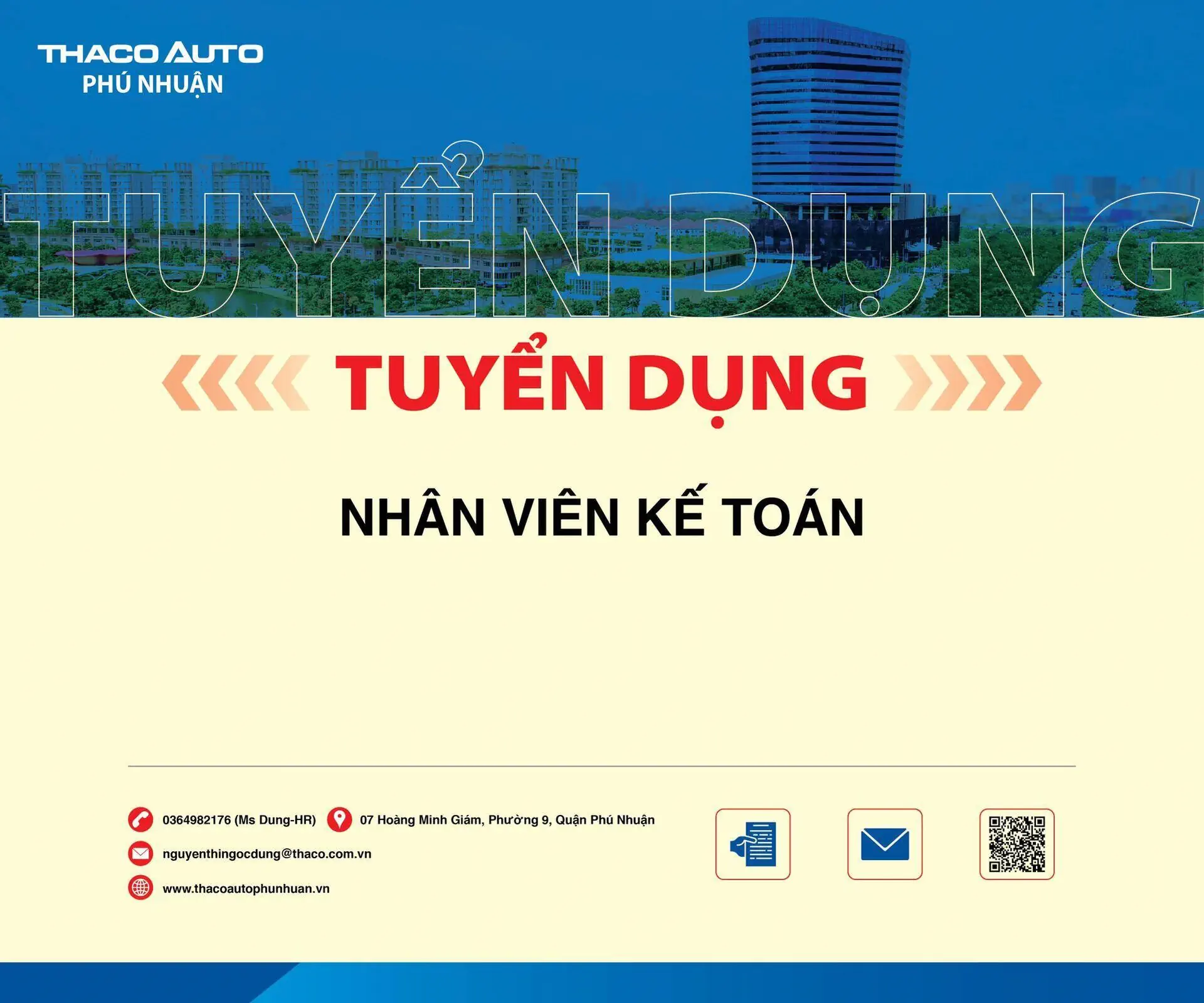 THACO AUTO Phú Nhuận tuyển dụng Nhân viên Kế toán
