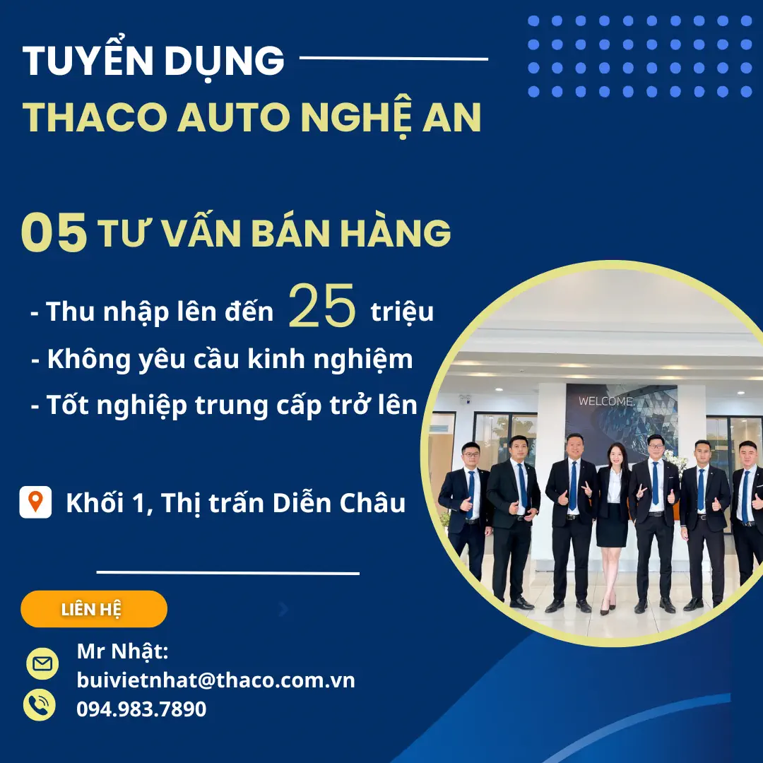 𝐓𝐇𝐀𝐂𝐎 𝐀𝐔𝐓𝐎 NGHỆ AN TUYỂN DỤNG TƯ VẤN BÁN HÀNG