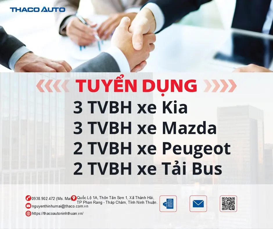 THACO AUTO NINH THUẬN TUYỂN DỤNG THÁNG 9/2024