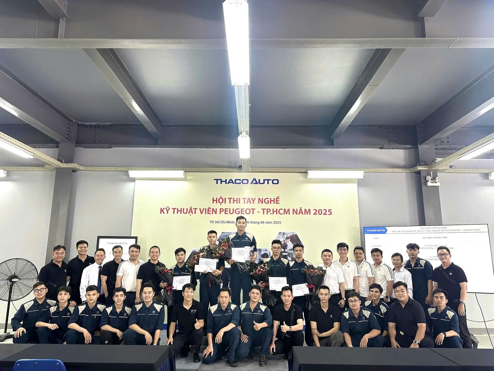 VINH DANH CÁ NHÂN ĐẠT GIẢI TRONG HỘI THI TAY NGHỀ KỸ THUẬT VIÊN THACO AUTO PEUGEOT - TP. HCM