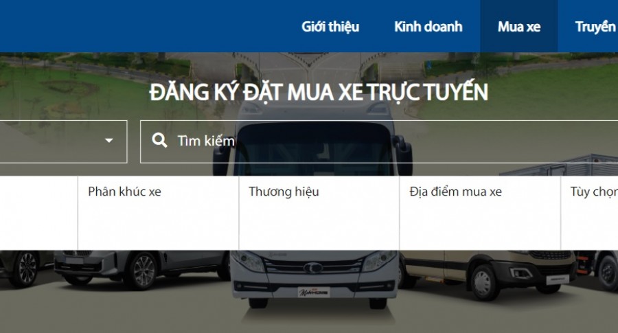 TRẢI NGHIỆM TÍNH NĂNG ĐẶT MUA XE TRỰC TUYẾN TRÊN WEBSITE THACO AUTO PHÚ THỌ