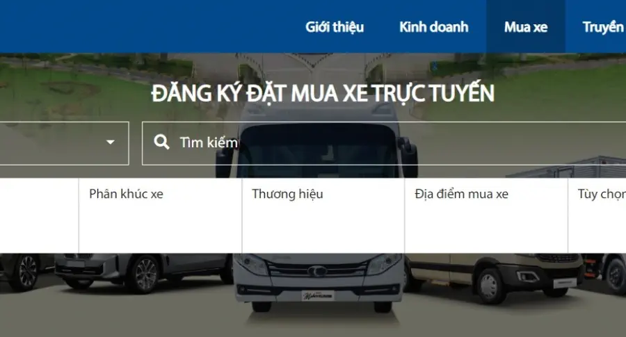 TRẢI NGHIỆM TÍNH NĂNG ĐẶT MUA XE TRỰC TUYẾN TRÊN WEBSITE THACO AUTO PHÚ THỌ