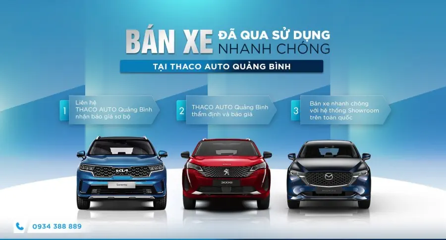 Bán xe đã qua sử dụng nhanh chóng tại THACO AUTO Quảng Bình