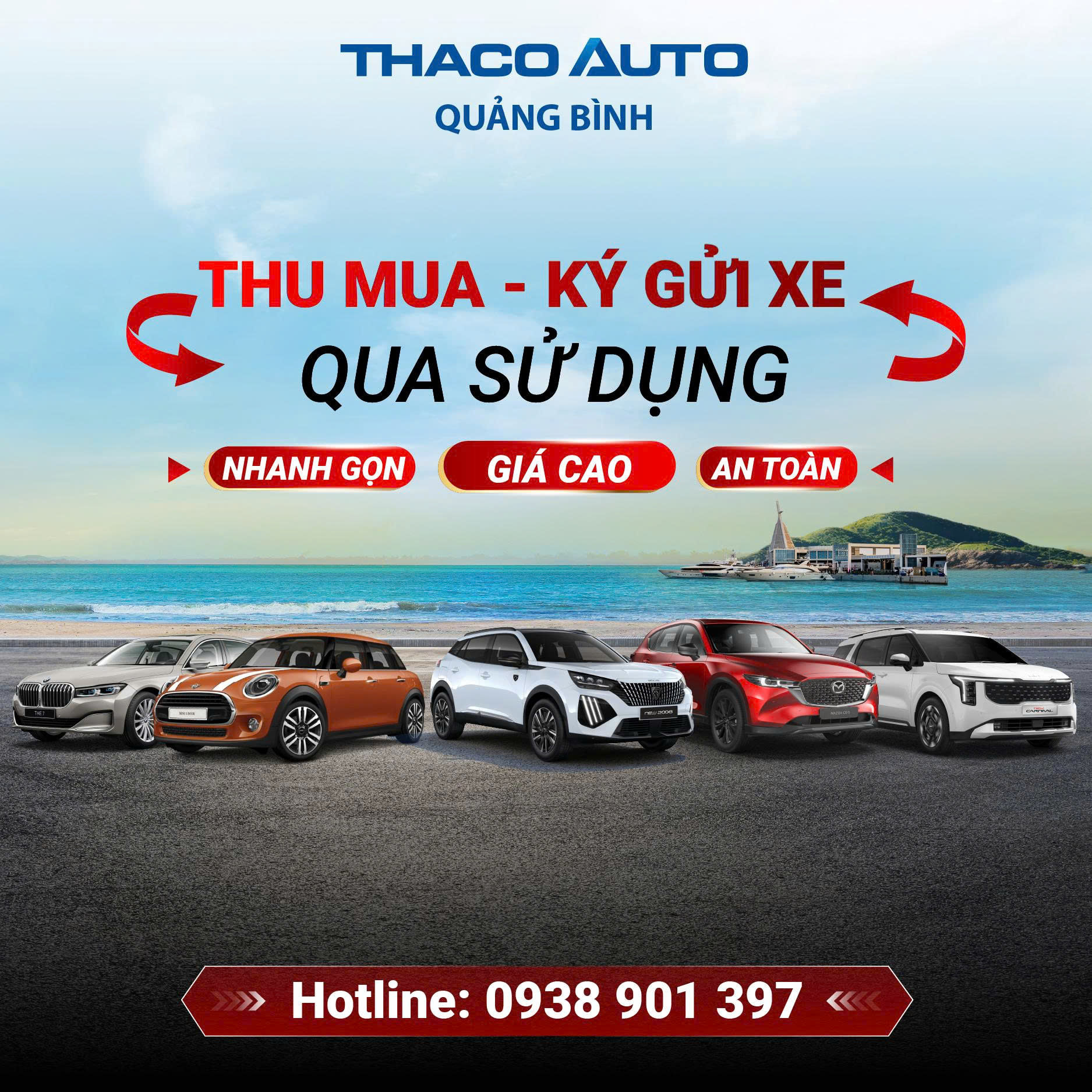 THU CŨ ĐỔI MỚI, XE QUA SỬ DỤNG GIÁ TỐT TẠI THACO AUTO QUẢNG TRỊ