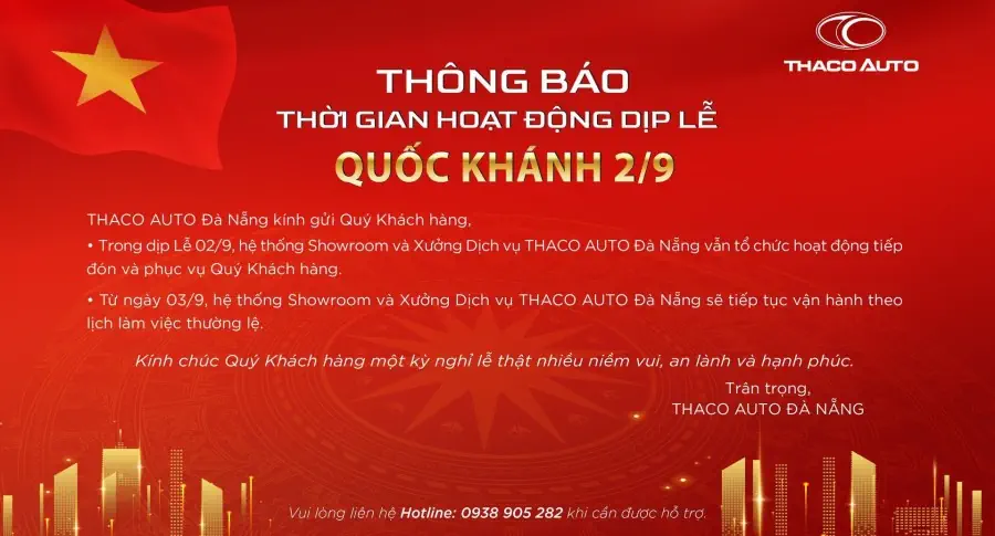 Thông báo lịch hoạt động dịp Lễ Quốc khánh 2/9