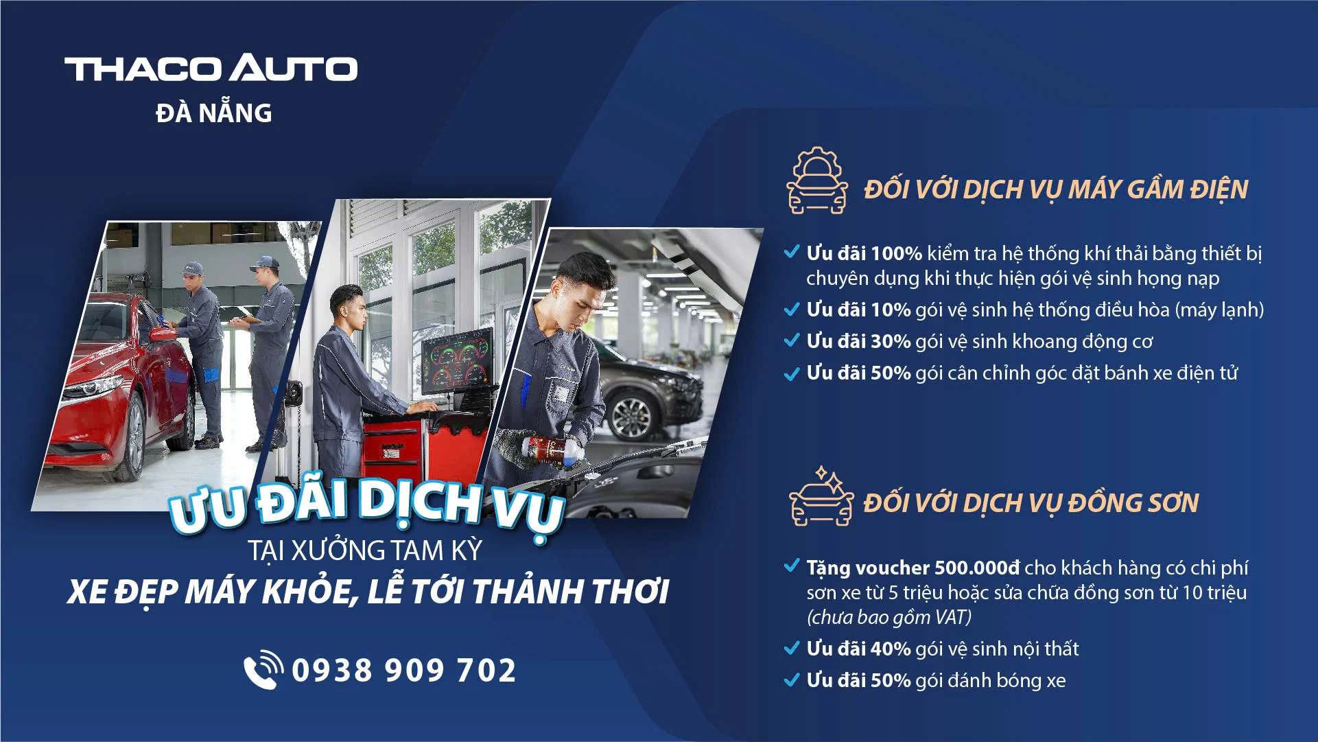 ƯU ĐÃI DỊCH VỤ TẠI XƯỞNG TAM KỲ – XE ĐẸP MÁY KHỎE, LỄ TỚI THẢNH THƠI