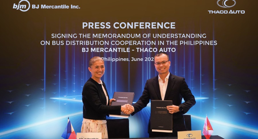 THACO AUTO hợp tác với Tập đoàn BJ Mercantile phân phối xe bus thương hiệu THACO tại Philippines
