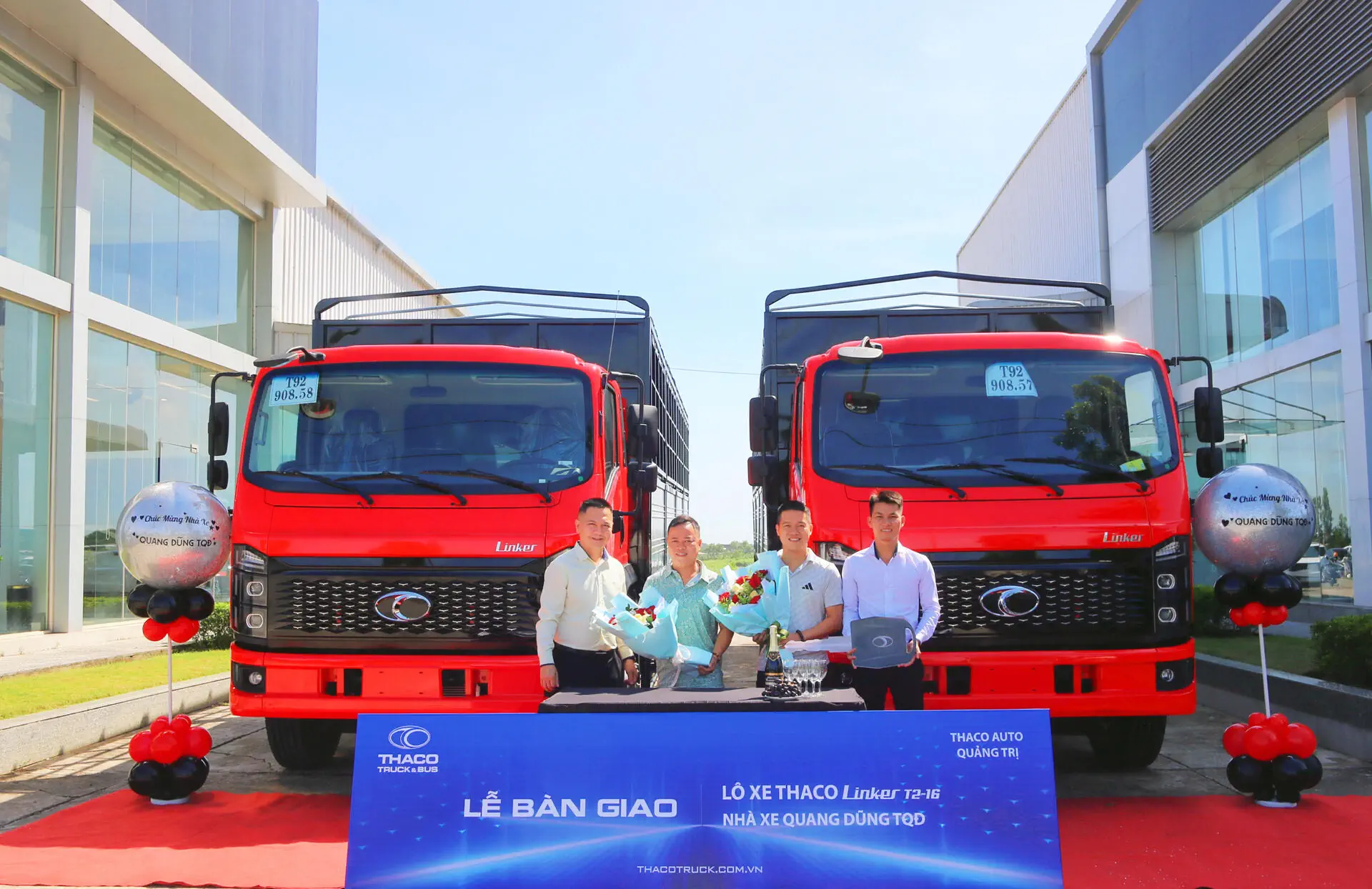 THACO AUTO QUẢNG TRỊ BÀN GIAO LÔ 02 XE TẢI LINKER T2-16 CHO NHÀ XE QUANG DŨNG TQĐ