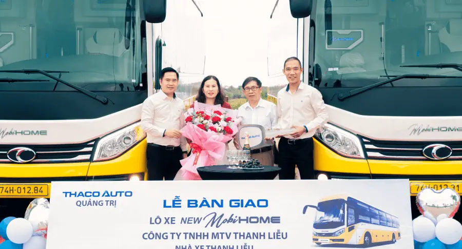 THACO AUTO Quảng Trị hoàn tất bàn giao lô 02 xe Bus New Mobihome đến Công ty TNHH MTV Thanh Liễu