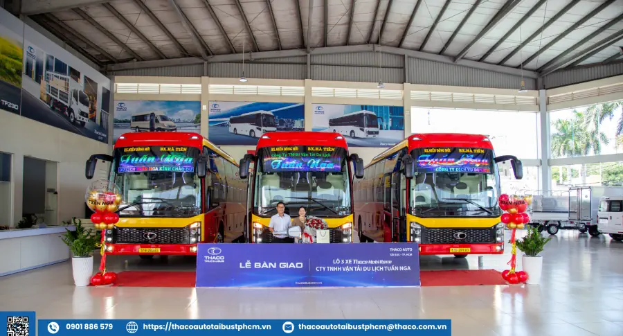 Bàn giao 3 xe giường nằm cao cấp cho Công Ty TNHH Vận Tải Du Lịch Tuấn Nga