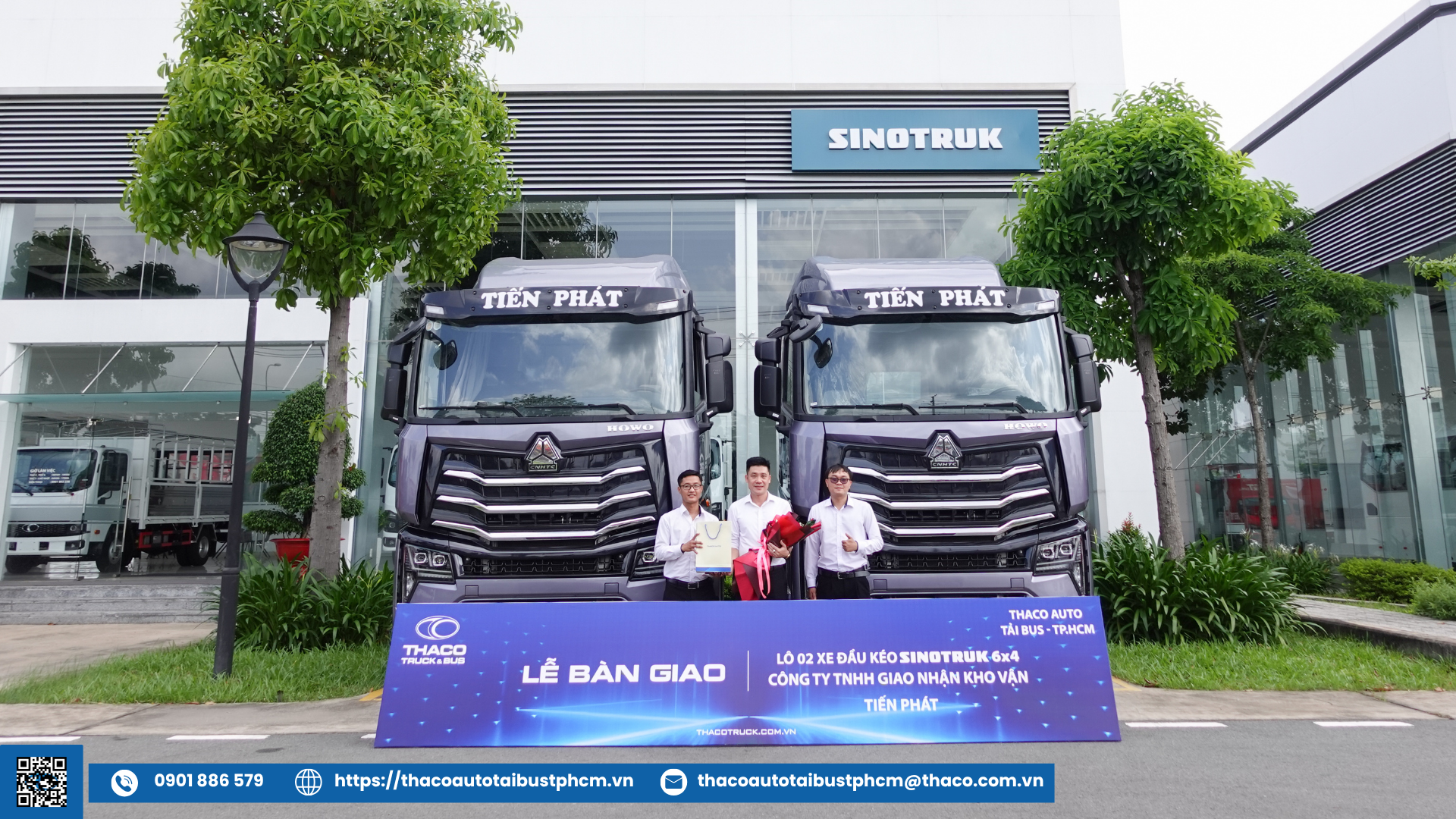 THACO AUTO Tải Bus - TP.HCM bàn giao 2 xe đầu kéo SINOTRUK 6x4 cho Công Ty TNHH Giao Nhận Kho Vận Tiến Phát