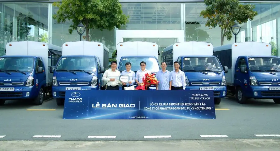 THACO AUTO Tải Bus - TP.HCM bàn giao lô 5 xe KIA FRONTIER K200 tập Lái cho Trung Tâm Giáo Dục Nghề Nghiệp Thái Sơn