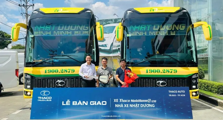 THACO AUTO Tải Bus - TP.HCM bàn giao 02 xe THACO MobihomeS 120 (22 Phòng – VIP có WC) cho Nhà Xe Nhật Dương