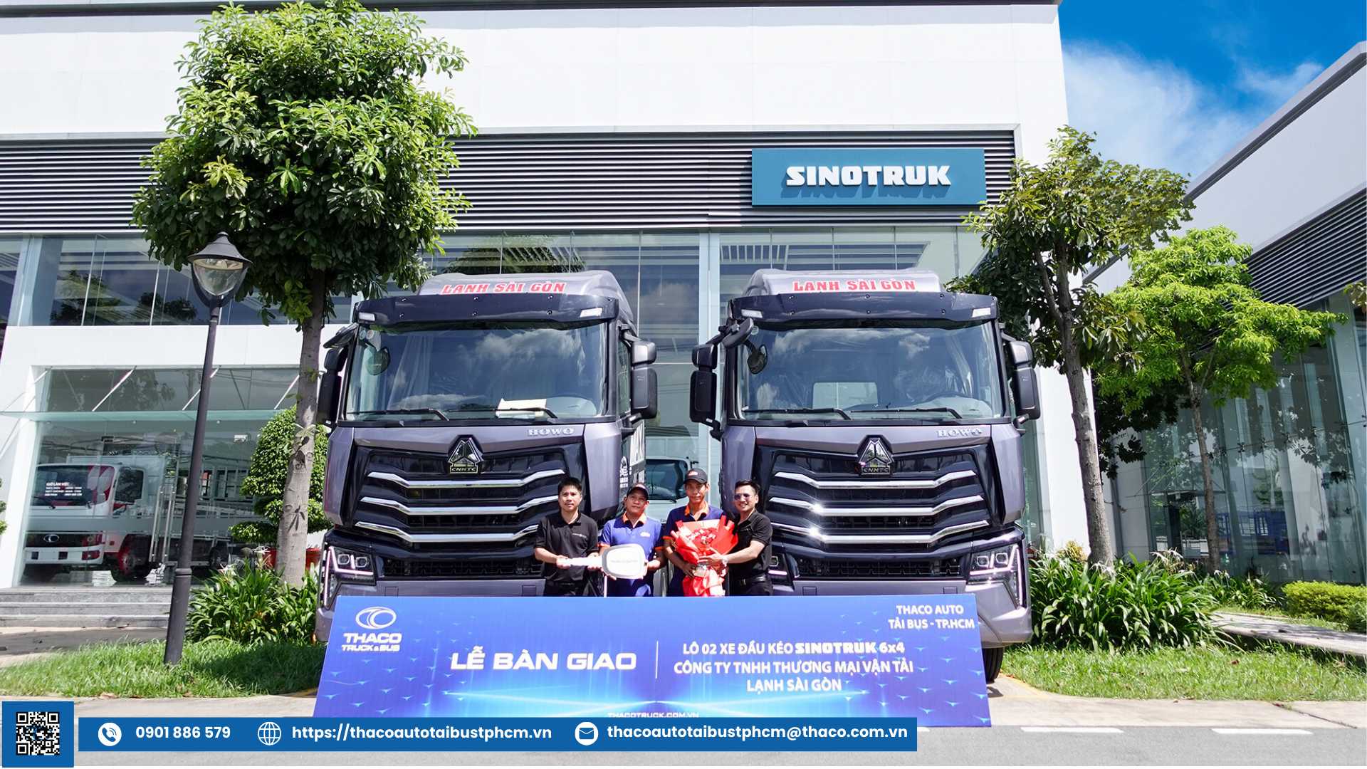 THACO AUTO Tải Bus - TP.HCM bàn giao 2 xe đầu kéo SINOTRUK 6x4 cho Công Ty TNHH Thương Mại Vận Tải Lạnh Sài Gòn