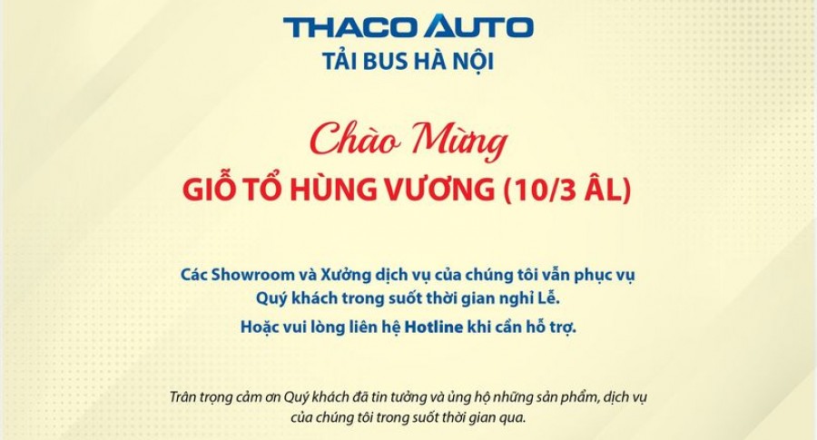 THÔNG BÁO TỔ CHỨC HOẠT ĐỘNG BÁN HÀNG VÀ DỊCH VỤ XUYÊN SUỐT NGÀY LỄ GIỖ TỔ HÙNG VƯƠNG 18/04/2024 (10/3 ÂL)