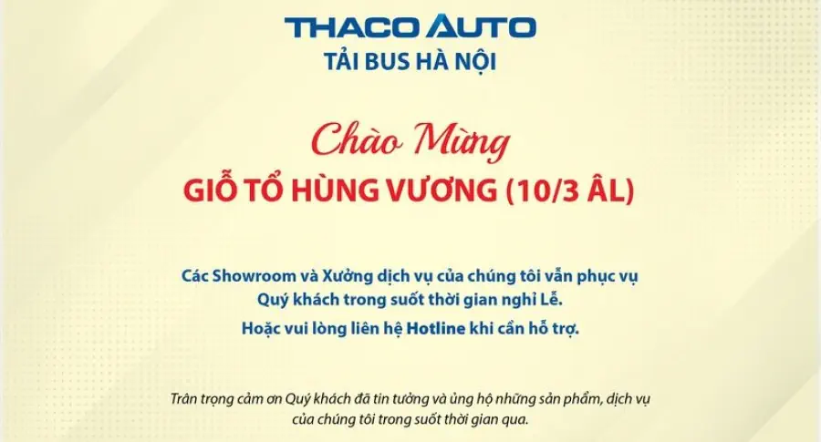 THÔNG BÁO TỔ CHỨC HOẠT ĐỘNG BÁN HÀNG VÀ DỊCH VỤ XUYÊN SUỐT NGÀY LỄ GIỖ TỔ HÙNG VƯƠNG 18/04/2024 (10/3 ÂL)