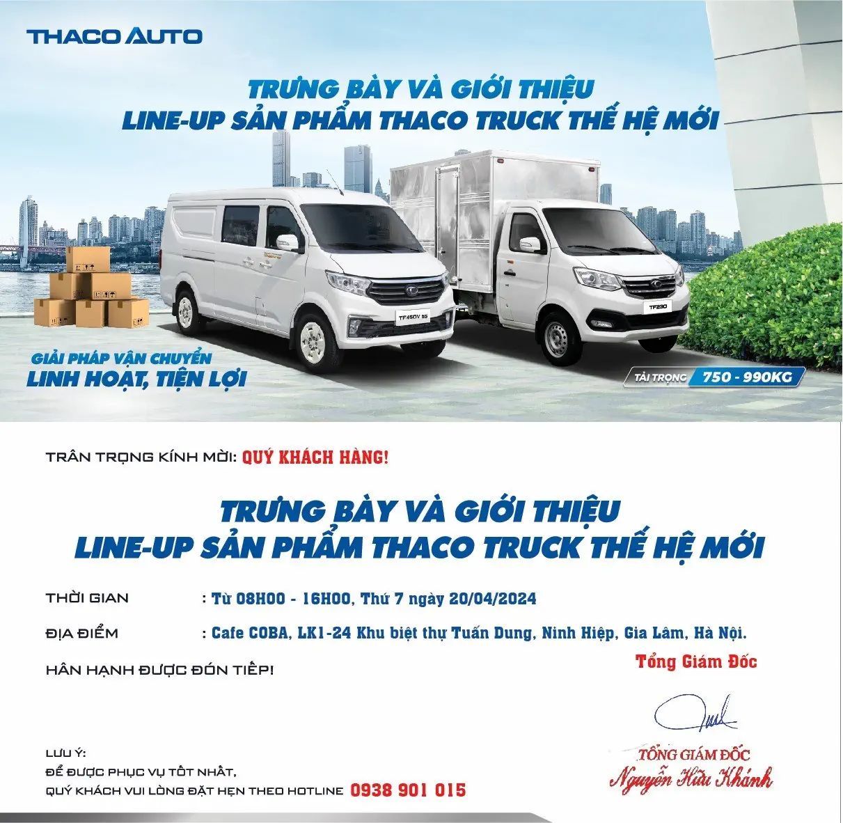 SỰ KIỆN TRƯNG BÀY GTSP XE TẢI NHẸ MÁY XĂNG, TẢI VAN DO THACO AUTO TẢI BUS HÀ NỘI TỔ CHỨC.