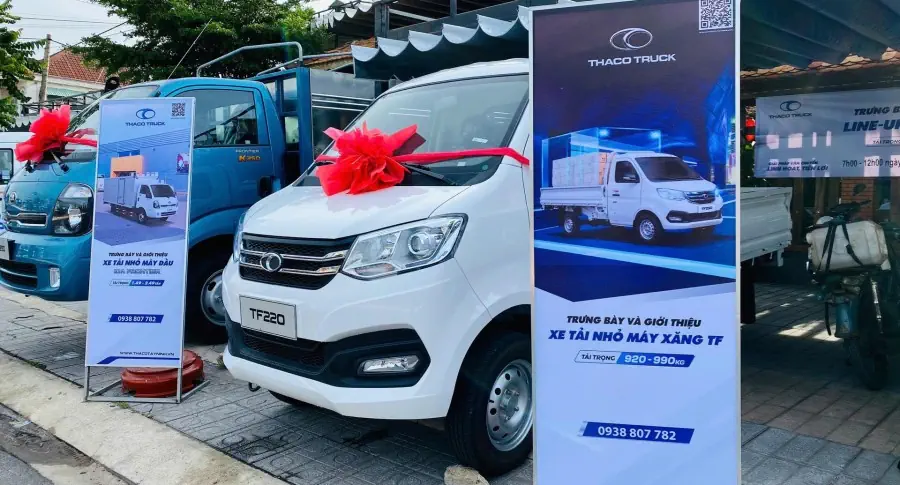 Vận chuyển hàng hoá linh hoạt với xe Tải nhỏ máy xăng THACO TF220 và THACO Van TF450-2S