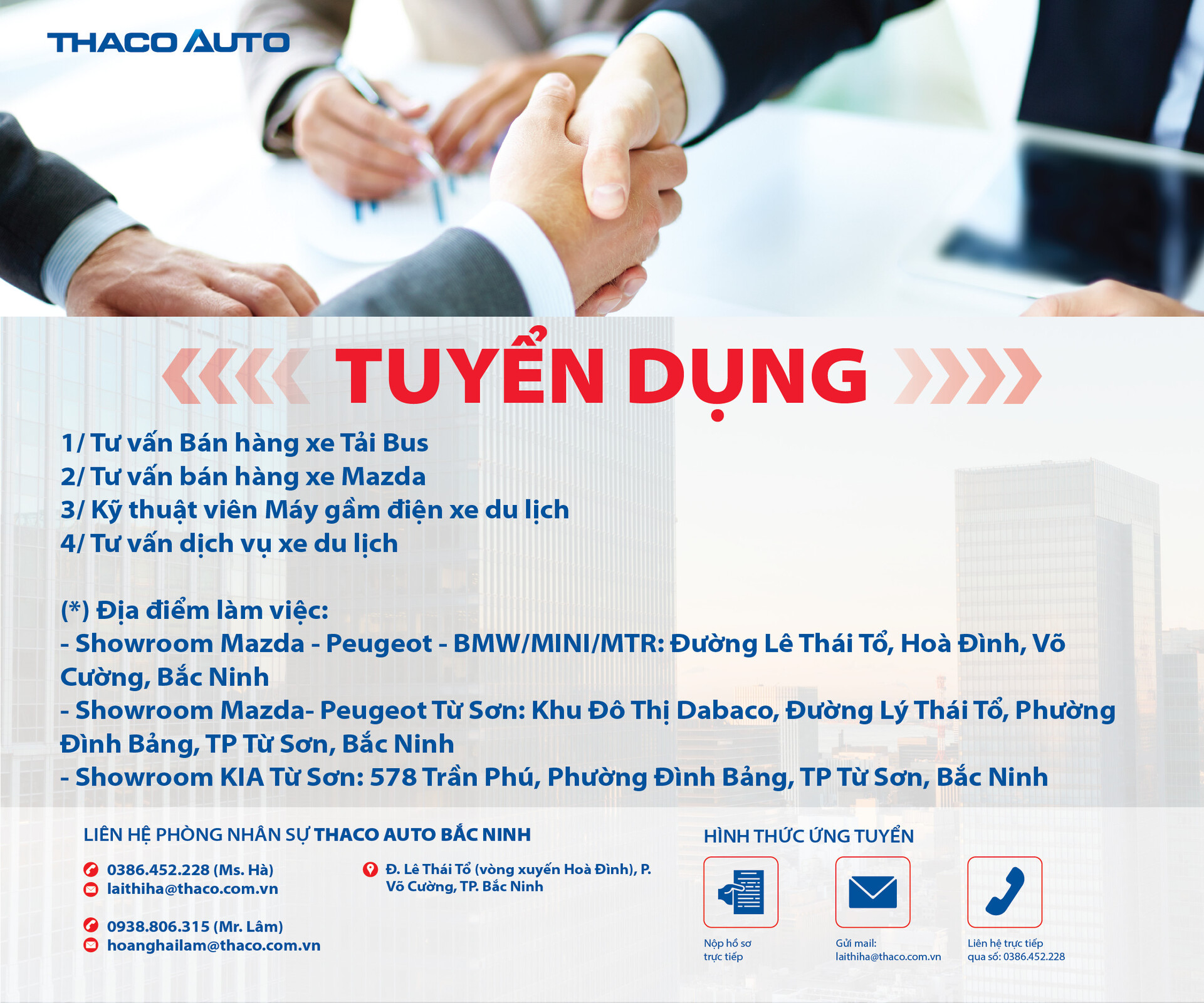 THACO AUTO BẮC NINH TUYỂN DỤNG