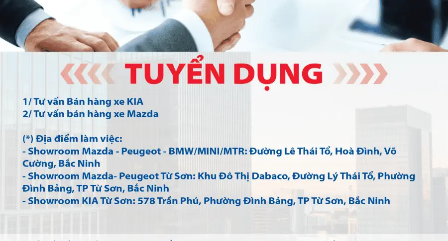 THACO AUTO BẮC NINH TUYỂN DỤNG