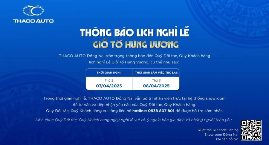 Thông báo lịch nghỉ Lễ Giỗ Tổ Hùng Vương