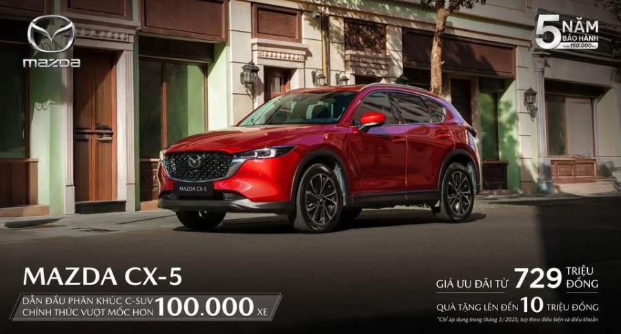 CỘT MỐC 100.000 XE | MAZDA CX-5 TRI ÂN KHÁCH HÀNG VỚI NHIỀU ƯU ĐÃI HẤP DẪN